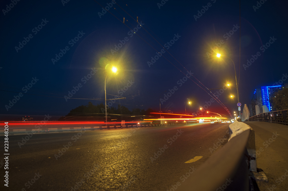 Highway in the city at night