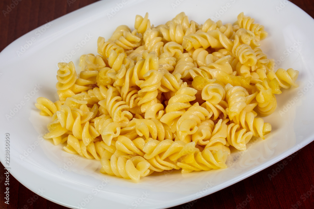 Fussili pasta with oil