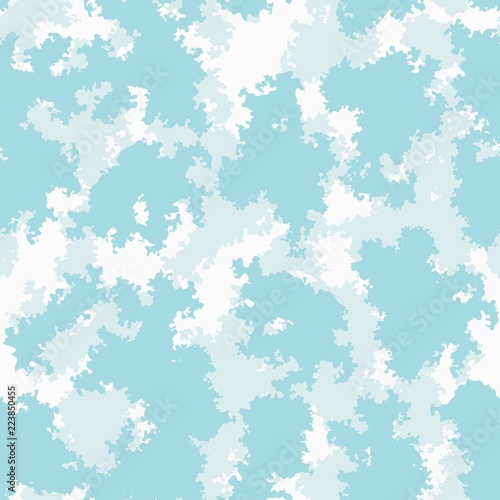Cute baby background colorful clouds, nursery seamless wallpaper pattern vector © farbo