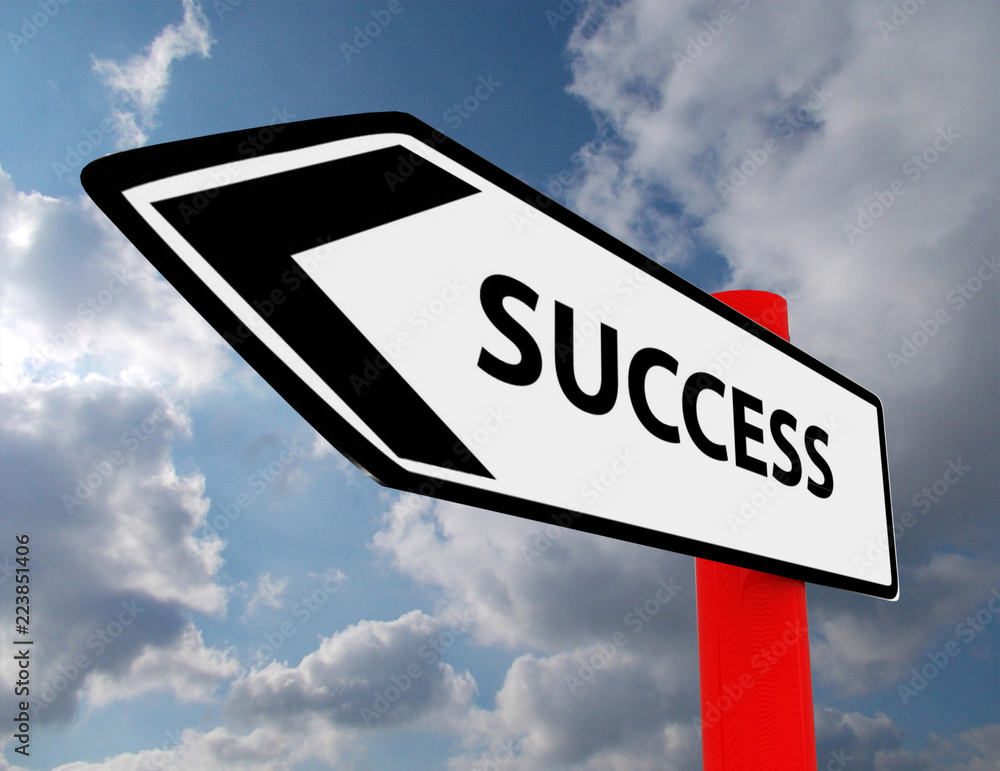Obraz premium success road sign