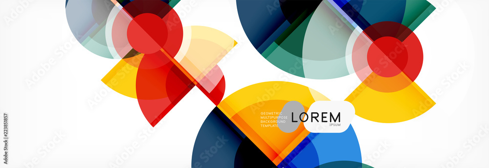 Abstract background - multicolored circles, trendy minimal geometric design Abstract background - multicolored circles, trendy minimal geometric design