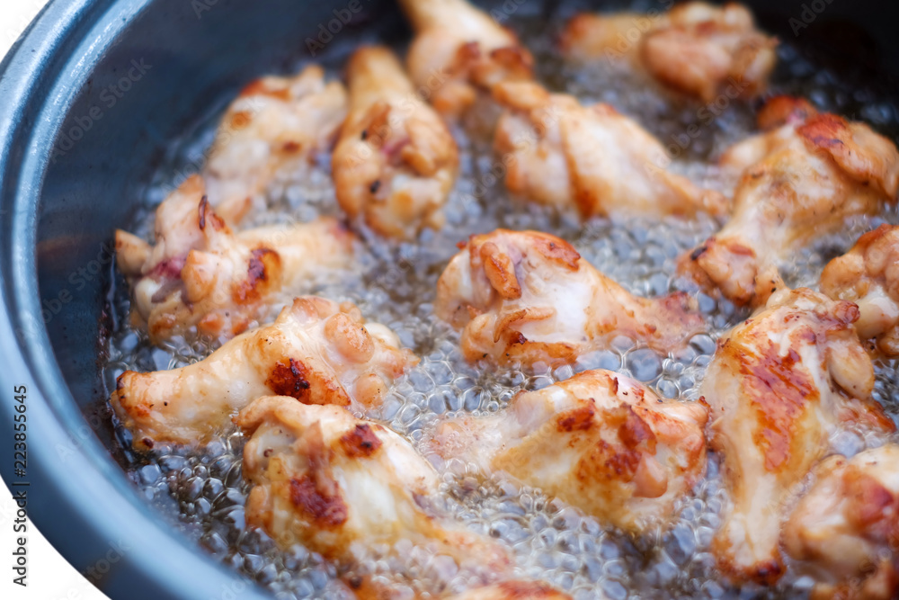 chicken wing fried on dish, food concept. chicken wing fried on dish, food concept.