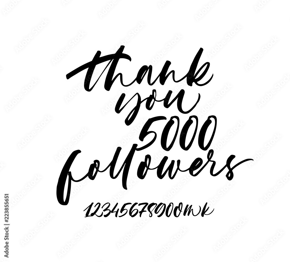 Thank you followers banner. Modern brush calligraphy. Thank you followers banner. Modern brush calligraphy.