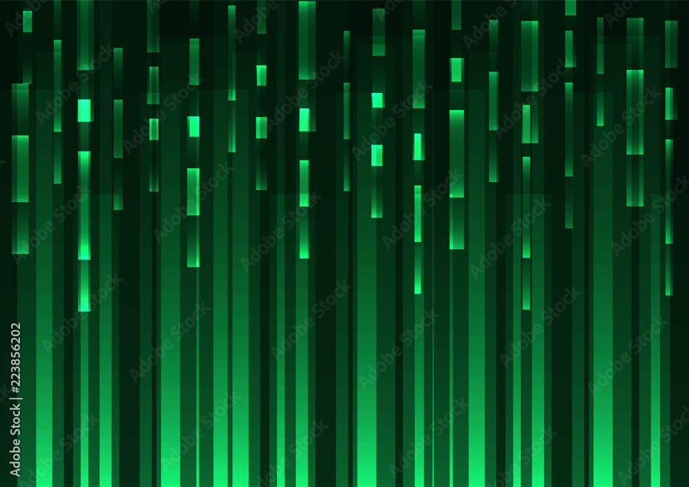 green overlap pixel speed in dark background, geometric layer motion backdrop, simple technology template, vector illustration green overlap pixel speed in dark background, geometric layer motion backdrop, simple technology template, vector illustration