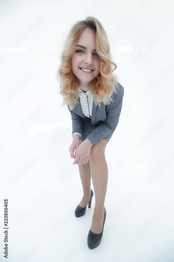 beautiful business woman showing forward beautiful business woman showing forward