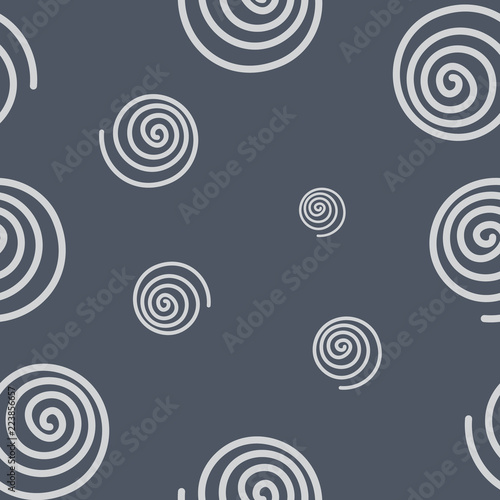 Seamless pattern of intertwining spirals. Purple and graphite colors. Can be used for stationery, wallpaper, scrapbooking and textile, fabric prints. Vector