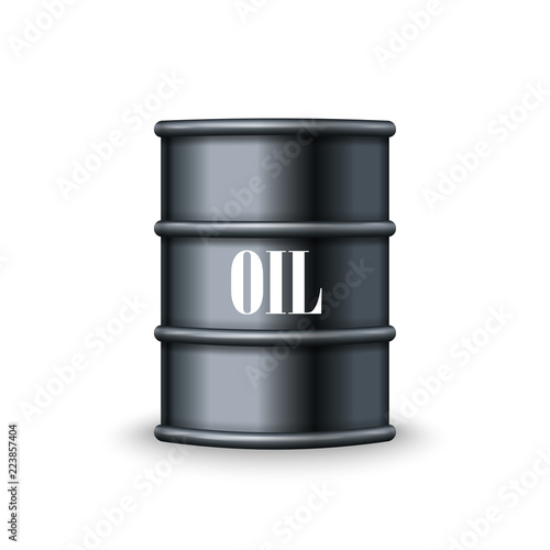 Black metal barrel of oil vector