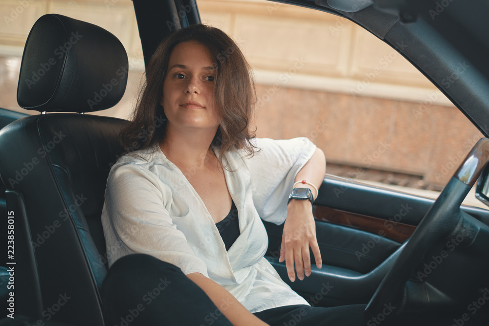 Portrait confident woman driver Portrait confident woman driver