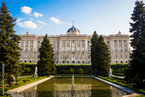 Royal Palace of Madrid. View from the Sabatini gardens.