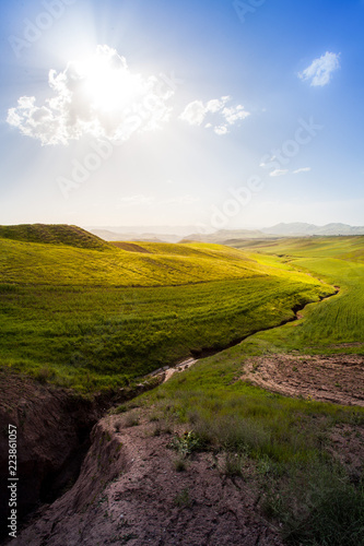 Landscape and nature around Qazvin and Tascht in Iran. One stop during a roadtrip in Iran. Abstract futuristic architectur in the middle of Tehran. photo