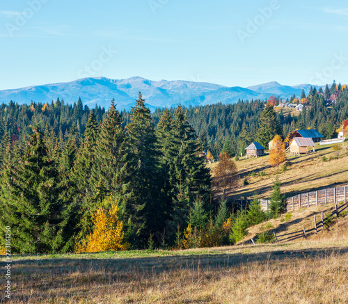 Autumn Carpathian village, Ukraine. photo