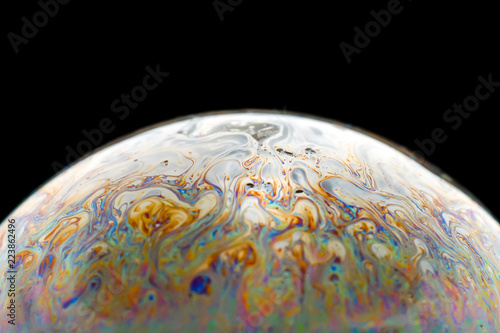 Half soap Bubble Ball abstract background semicircle. Model of Space or planets universe cosmic.
