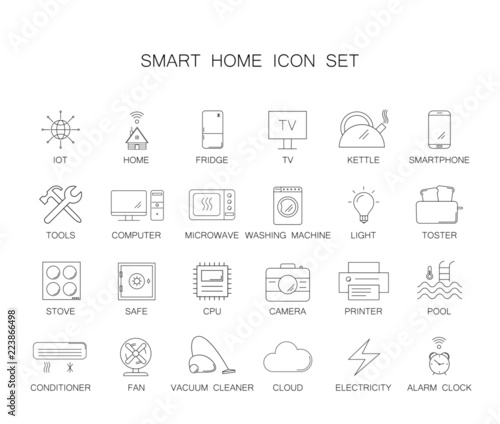 Line icons set. Smart home pack. Vector illustration 