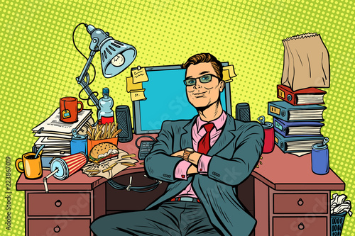 pop art businessman, workplace