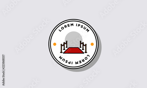 Red Carpet Badge Vector Illustration in Flat Style