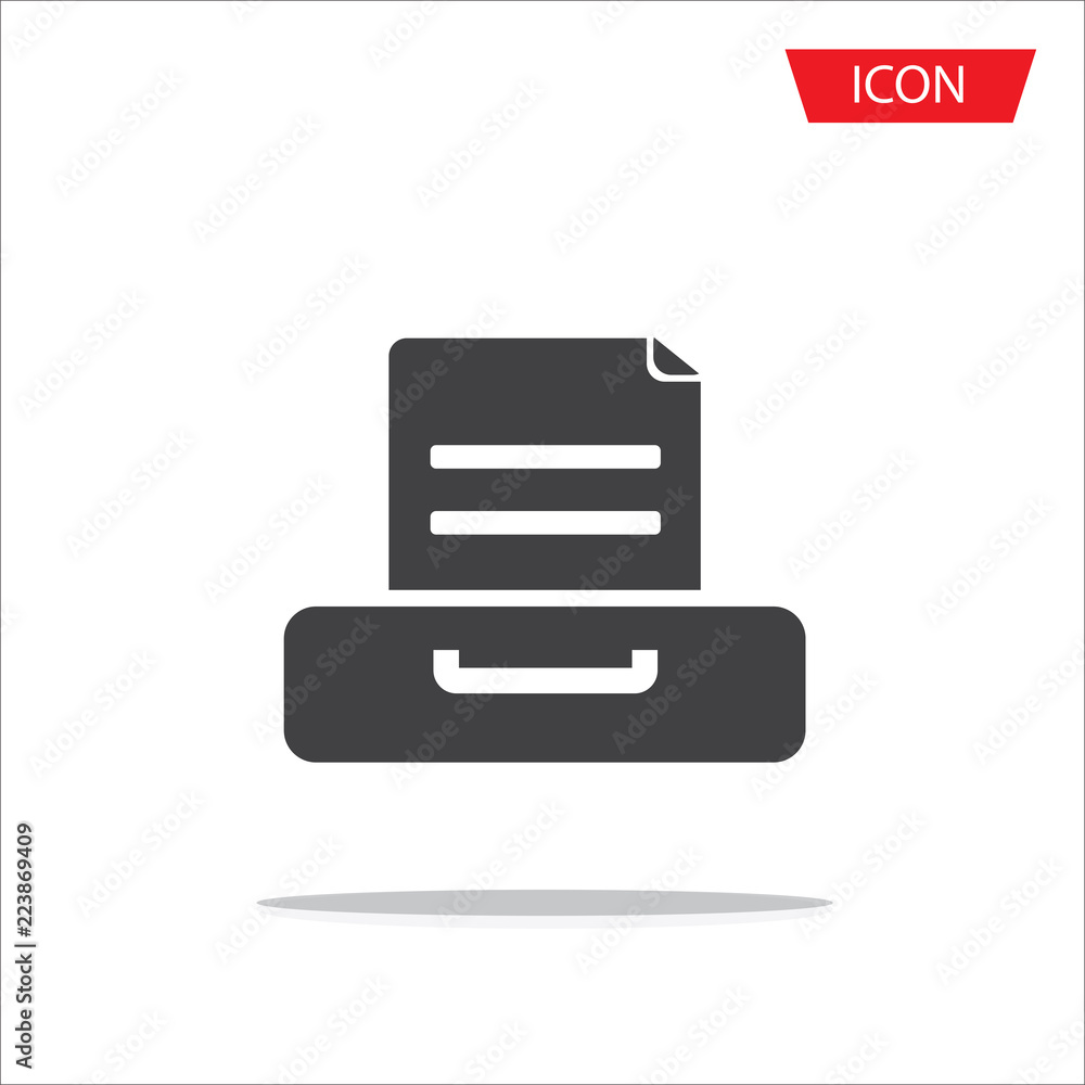 Document flat vector icon. Archive data file symbol isolated on white background. Document flat vector icon. Archive data file symbol isolated on white background.
