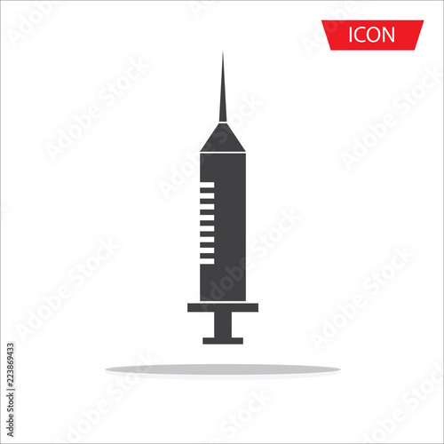 hypodermic syringe icon vector isolated on white background.