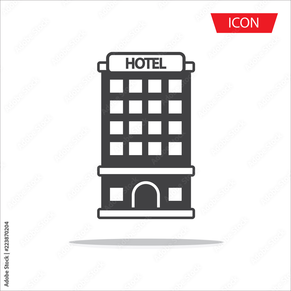 Hotel Icon vector isolated on white background. Hotel Icon vector isolated on white background.