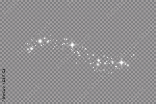 Glow light effect. Vector illustration. Christmas flash. dust
