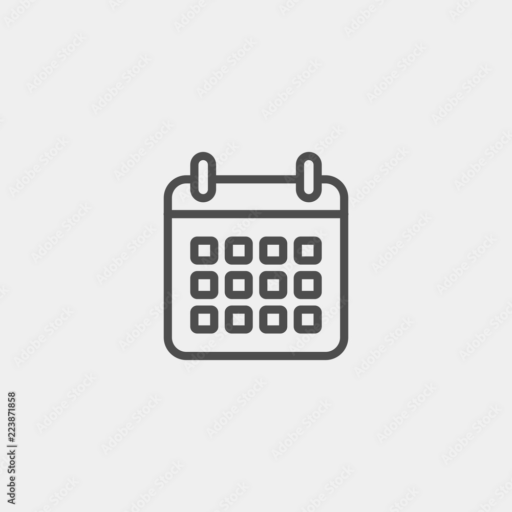 Calendar flat vector icon. Planning flat vector icon Calendar flat vector icon. Planning flat vector icon