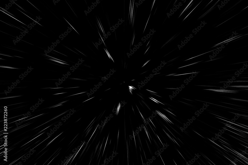 Bokeh white lines on black background, abstraction, abstract speed light motion blur texture, particle or space traveling, black and white extrusion effect Bokeh white lines on black background, abstraction, abstract speed light motion blur texture, particle or space traveling, black and white extrusion effect