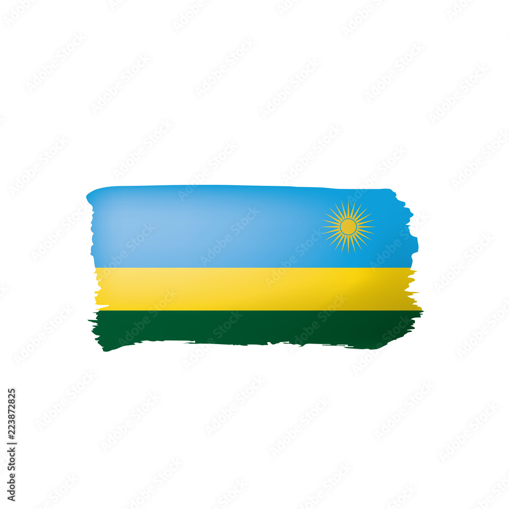 Obraz premium Rwanda flag, vector illustration on a white background.
