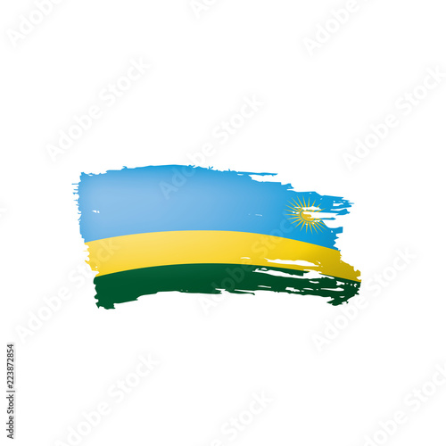 Rwanda flag  vector illustration on a white background.