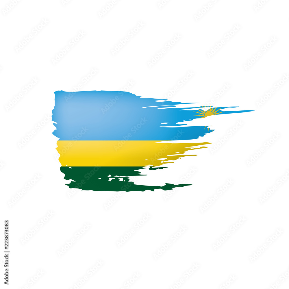 Obraz premium Rwanda flag, vector illustration on a white background.