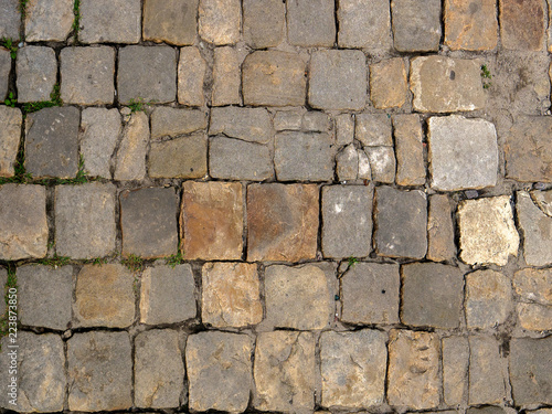 The texture of the urban paving stone