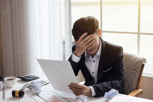 Εκτύπωση καμβά Businessman feeling sick and tired