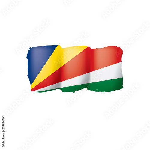 Seychelles flag  vector illustration on a white background.