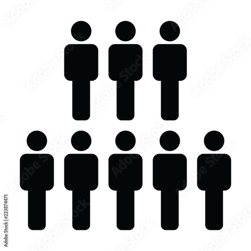 Group icon vector male people symbol avatar for business management team in flat color glyph pictogram illustration