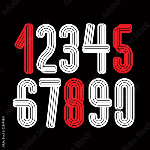 Set of vector funky regular...
