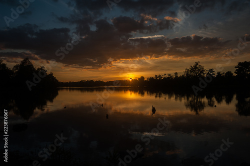 Sunset over the lake