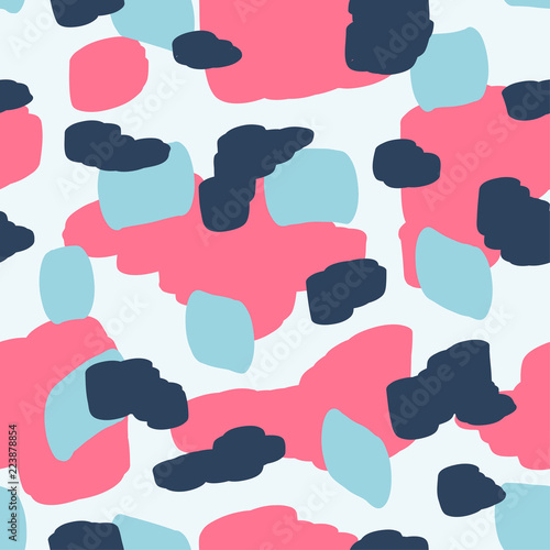 Beautiful abstract seamless pattern. Handcrafted artistic style. Perfect for textile, wrapping, web and all kind of decorative projects. Vector illustration.