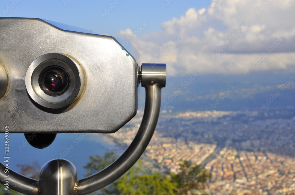 aerial view of binoculars