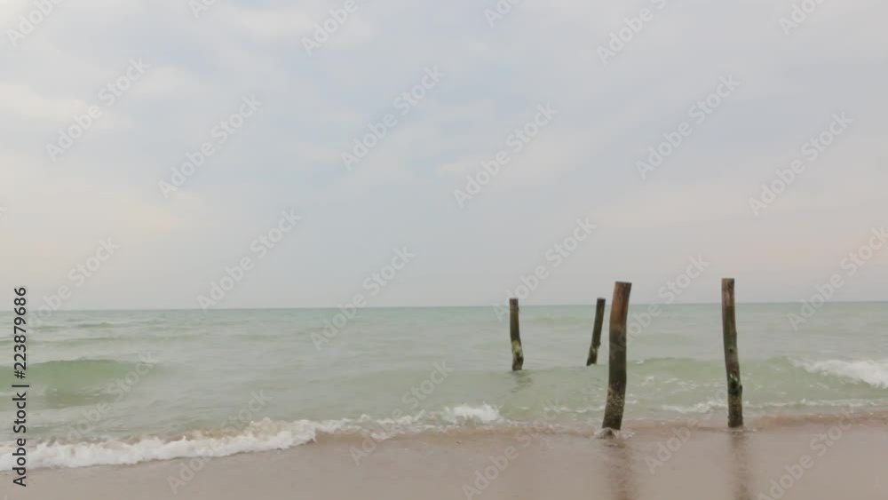 Beach Landscape And Little Girl