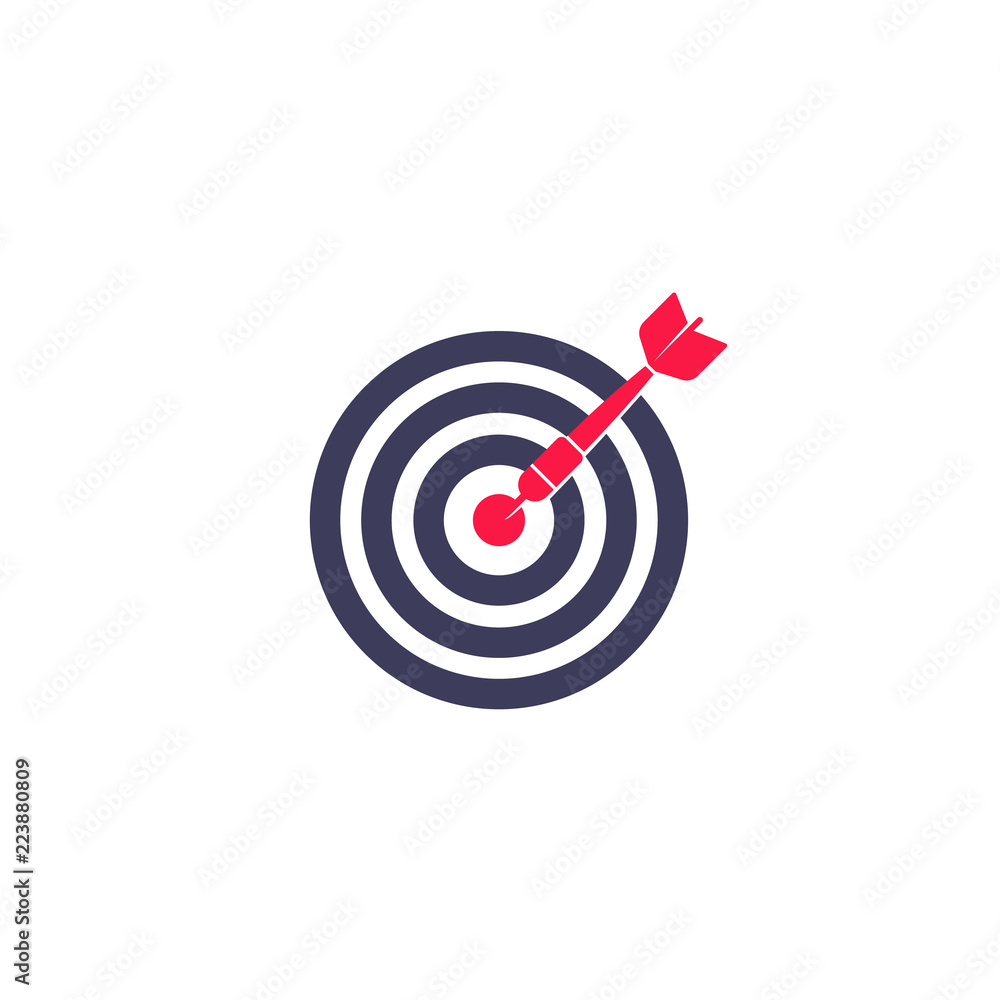 Dart arrow in center of target icon Dart arrow in center of target icon