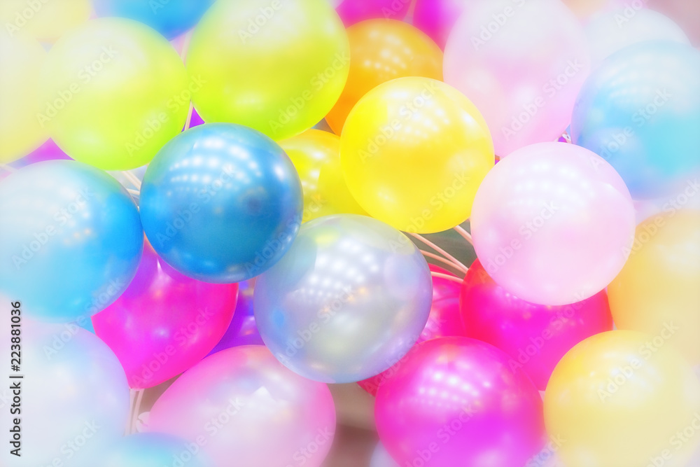Blurred and soft style picture of colorful balloon background Blurred and soft style picture of colorful balloon background