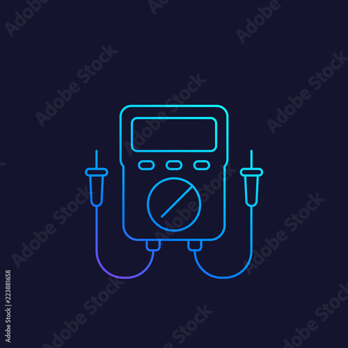 multimeter, vector linear icon