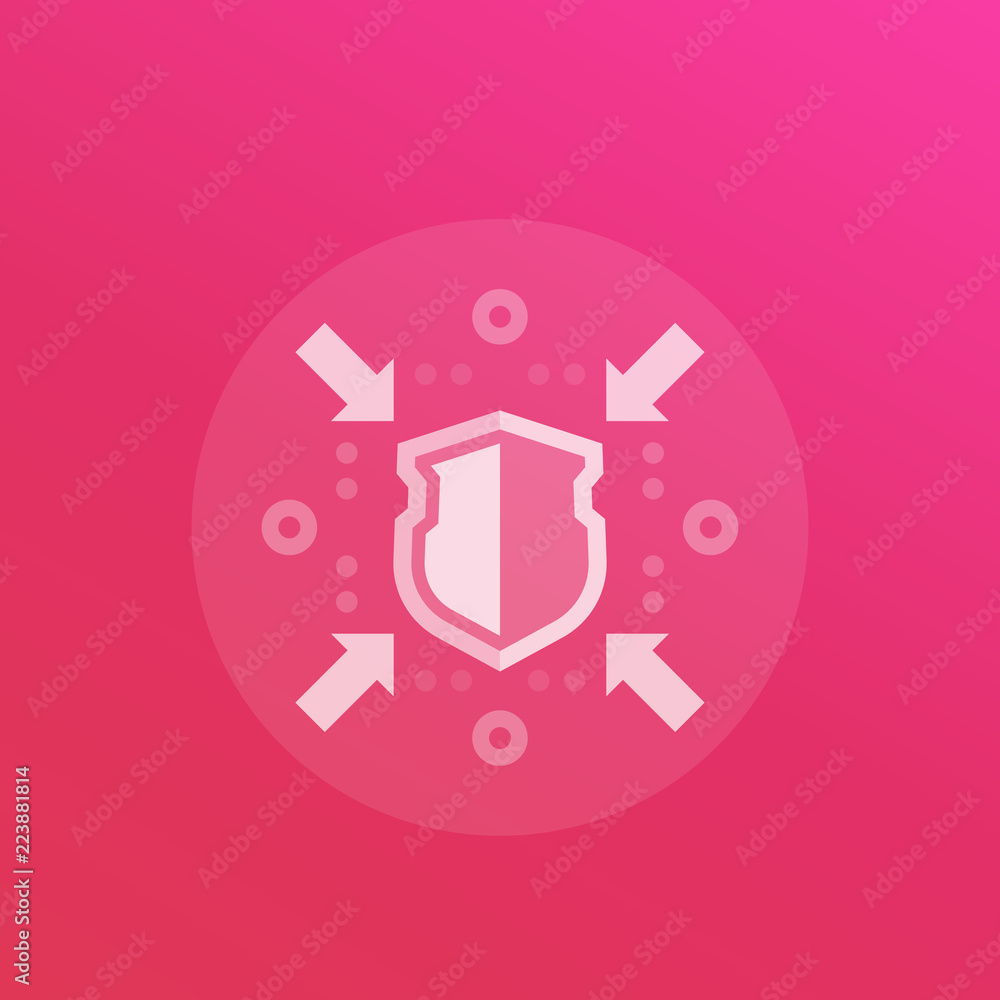 Obraz premium protection, security vector icon with shield
