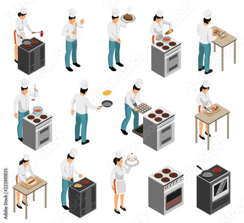 Cook Profession Isometric Set 