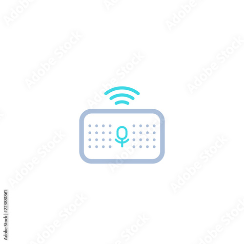 Smart speaker, voice assistant icon on white