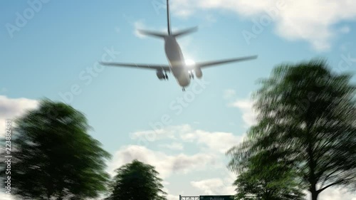 Airplane Arriving to Fukuoka Airport to Japan