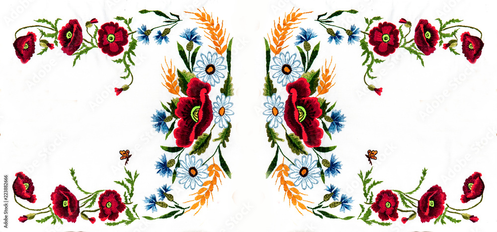 Ukrainian folk embroidery, handmade
