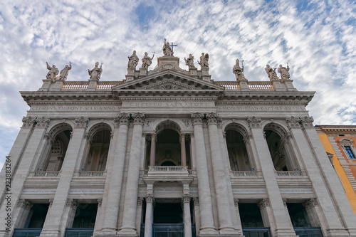 The facade of St. John Lateran basilica (Basilica di San Giovanni in Laterano) Rome, Italy