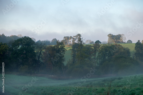 Fototapeta Naklejka Na Ścianę i Meble -  Misty morning in the English countryside in the autumn