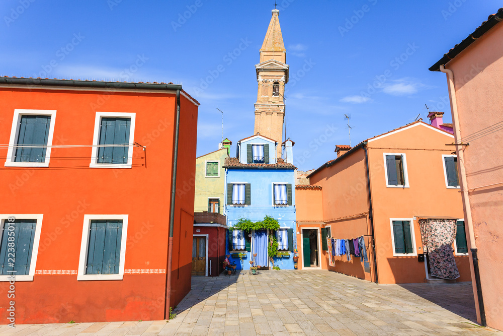 Naklejka premium Traditional Burano colored houses, Venice