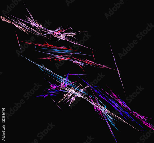 Purple blue lines background.Fantasy fractal texture. Digital art. 3D rendering. Computer generated image.
