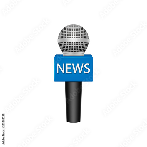 Realistic microphone isolated on white background. Vector illustration.